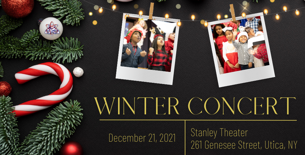 Utica Academy of Science elementary school invites you to its annual Holiday Concert on Tuesday, December 21st from 6:00 PM - 7:00 PM at The Stanley Theater in Utica, New York.