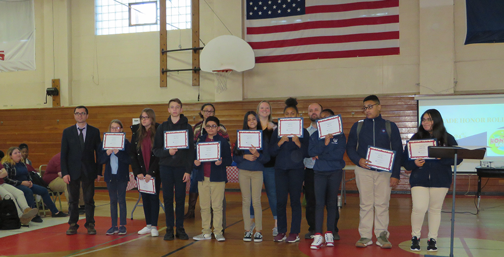 Middle school students were recognized for their academic excellence and discipline achievement during the Award Ceremony