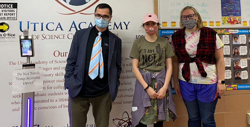 Utica Academy of Science middle school students, teachers, faculty and staff dress to un-impress for their Themed Thursday, Wacky Tacky day.