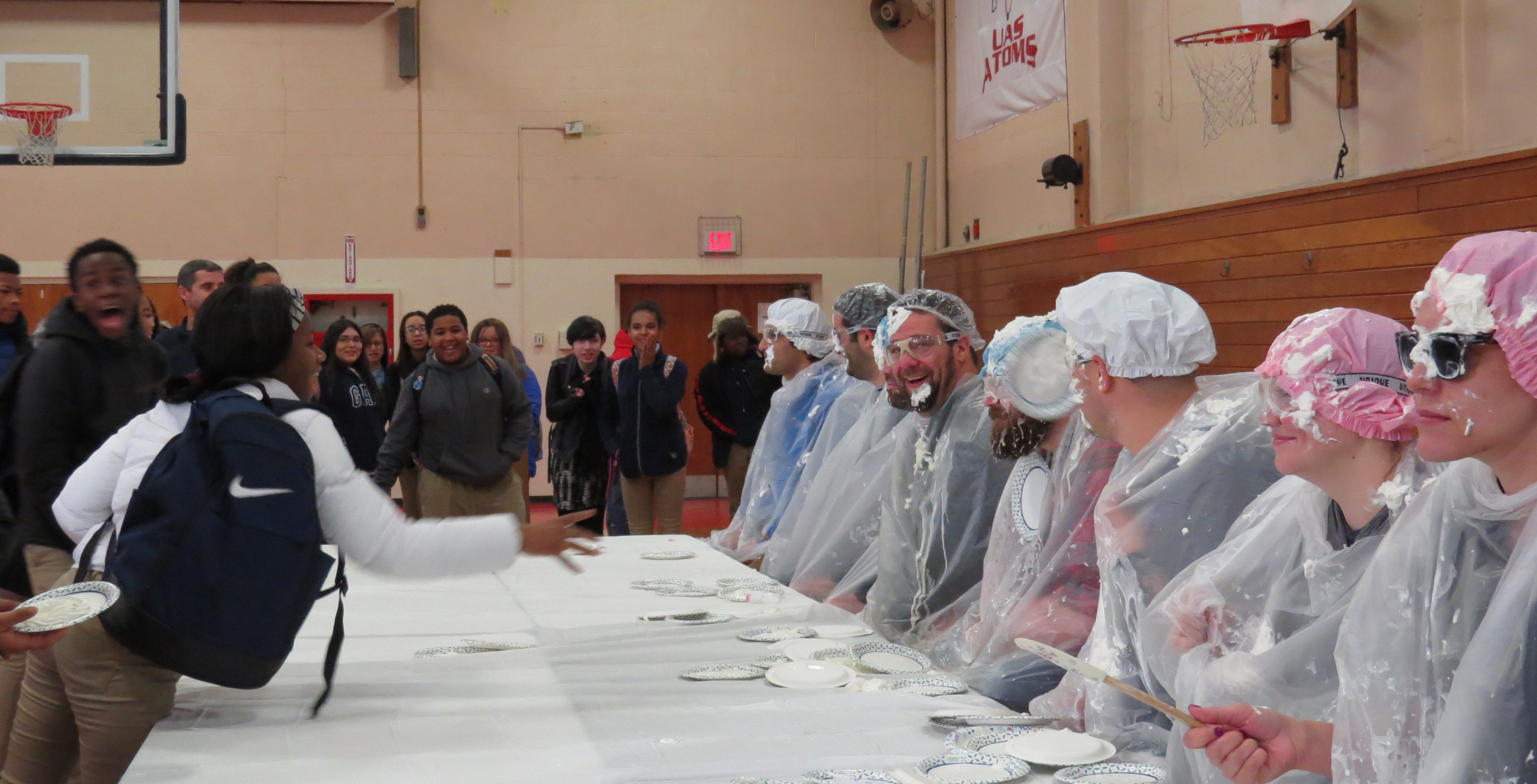 Utica Academy of Science Middle School Students Pie Teachers in the Face for American Heart Association Fundraiser