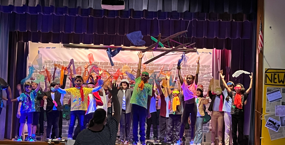 Utica Academy of Science elementary school’s 4th-grade class puts teamwork in action when performing their first annual musical theater production of Wright.