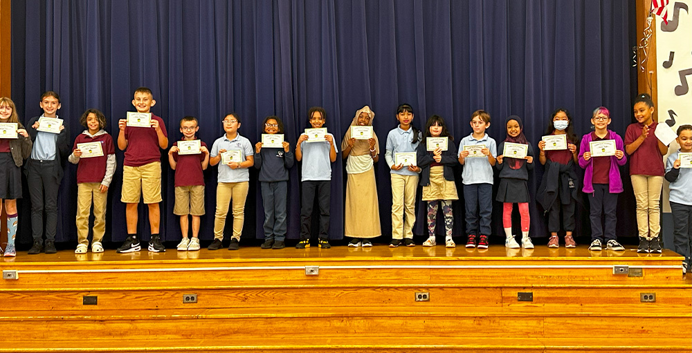 Class Dojos and Students of the Month Celebrated During Monthly Assembly