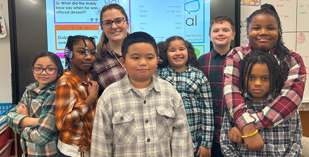 Utica Academy of Science Atoms Show School Spirit by Wearing Flannel
